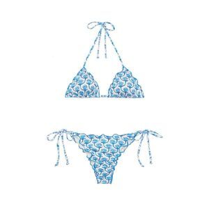 MC2 SAINT BARTH Women's Scalloped Trim Bikini Set Women AZURE Beachwear